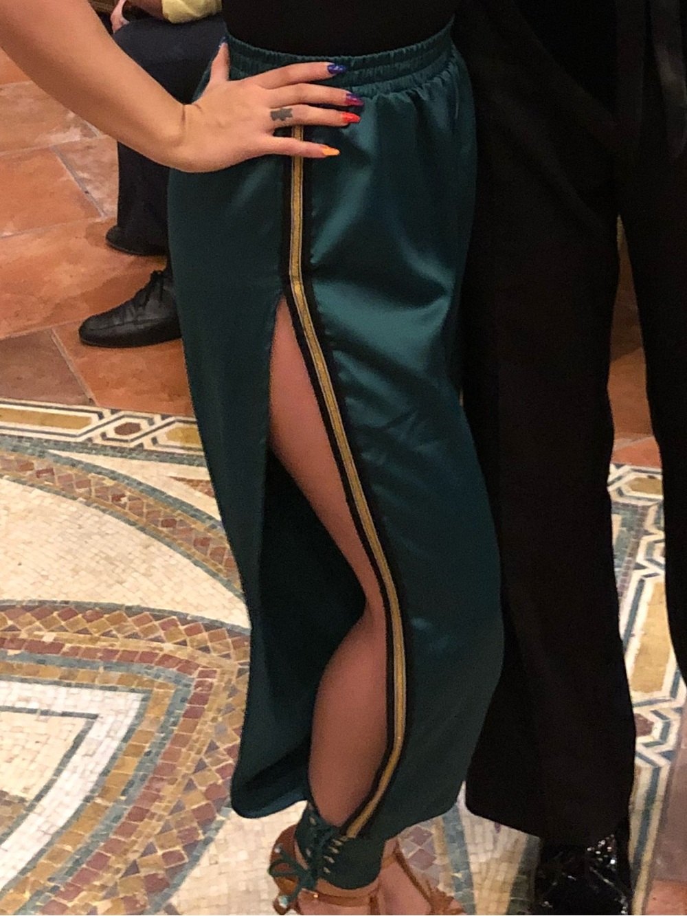 Fashion Nova Green Joggers With Cut-Out Sides
